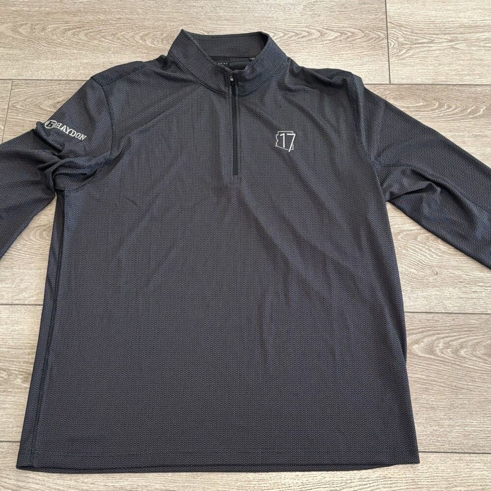 Dunning‎ Golf Sweater Mens XXL Black Grey Quarter Zip Preppy Casual Athletic